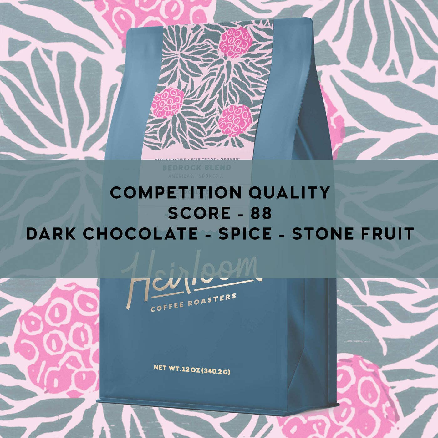 Heirloom Coffee Roasters - Vente Grains de café - Café régénérateur certifié Bedrock Blend ROC™2