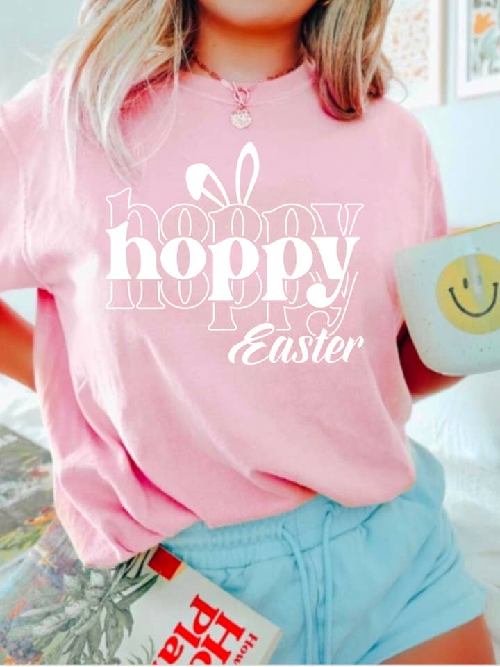 Hoppy Easter Graphic Tee - Comfort Colors for wholesale by Desert Raine
