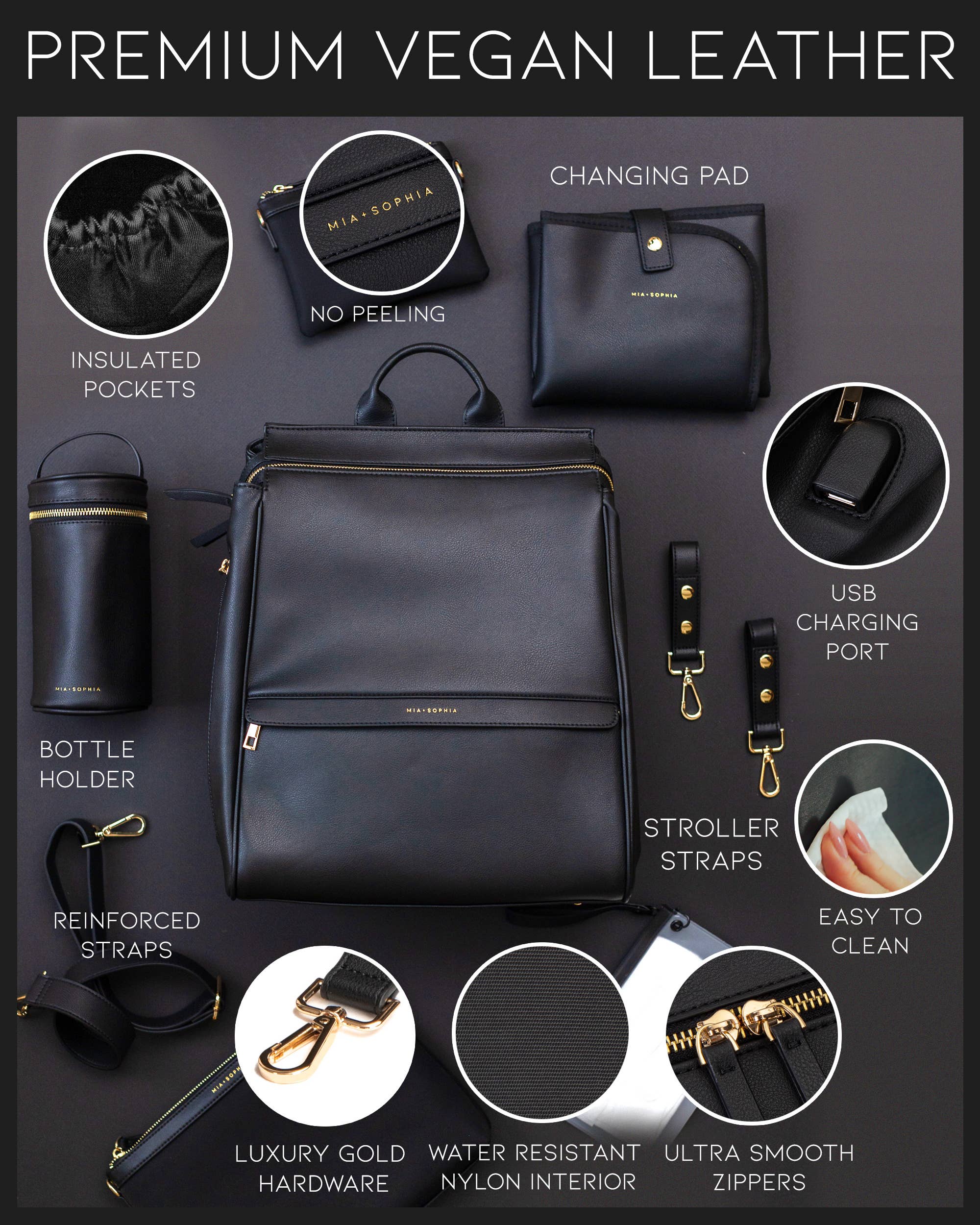 Mia + Sophia - Wholesale Diaper Bag - Baby - The Sophia Diaper Bag6