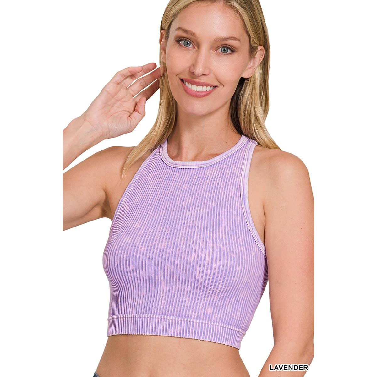 Apolline - Vente Débardeur – femme - HAUT COURT CÔTELÉ DÉLAVÉ SANS COUTURES À DOS NAGEUR9