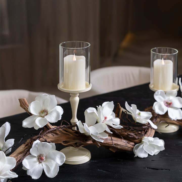 Branch & Wick Company - Wholesale Decorative tabletop object - Farmhouse Table Decor Centerpiece Magnolia Candle Home Decor11