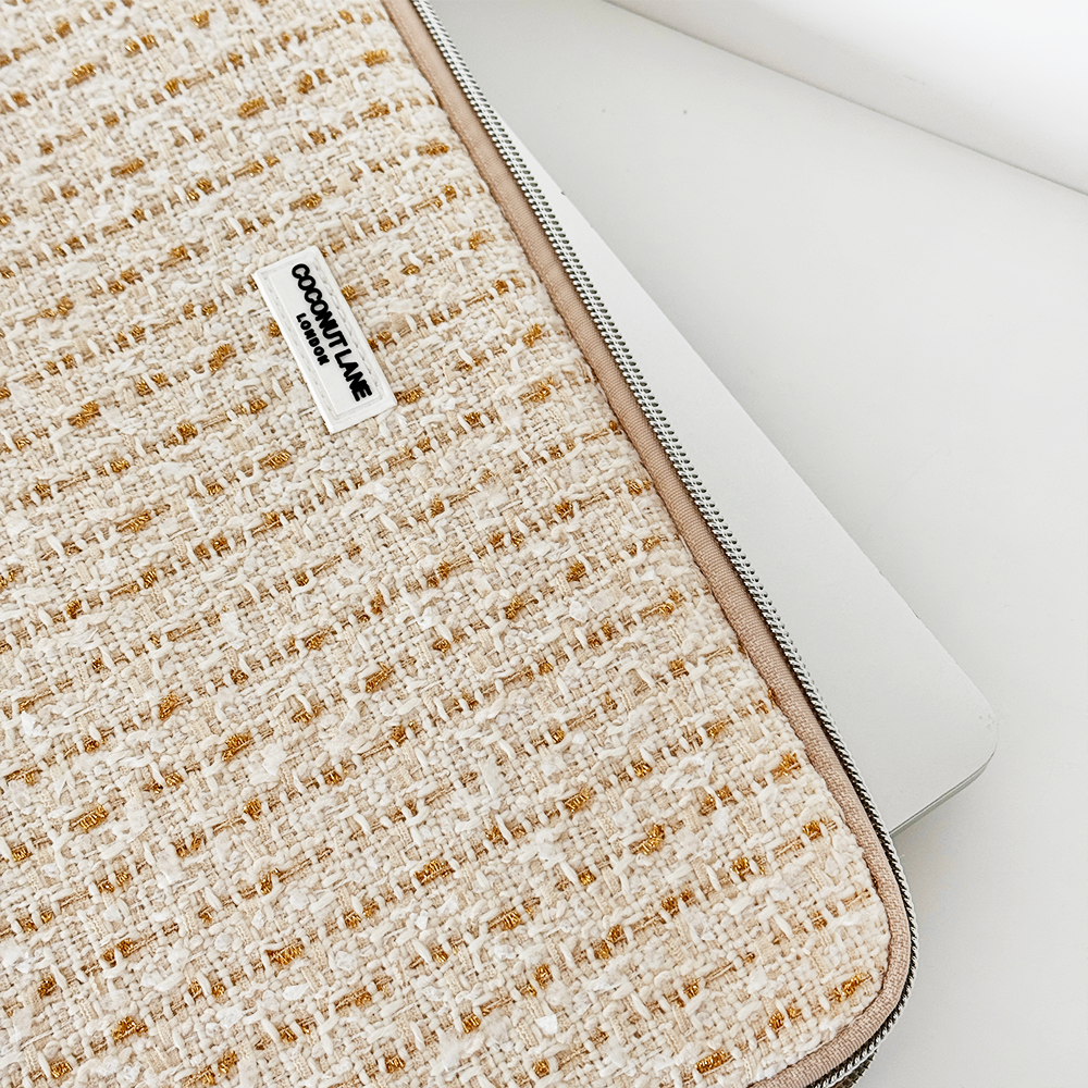 Coconut Lane – Engroshandel Taske til bærbar computer/tablet - Dame – Vanilje Tekstureret Tweed Laptop Sleeve2
