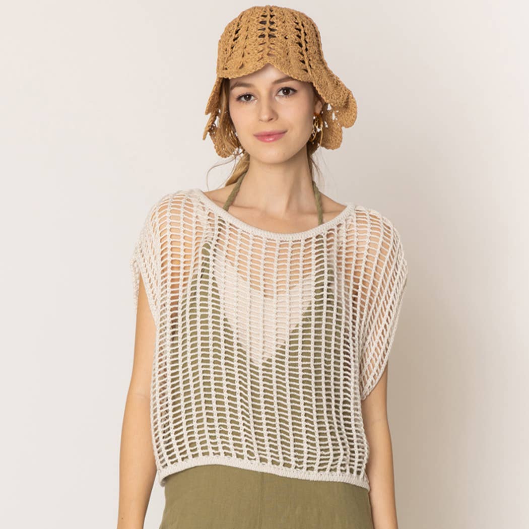 Fashion City - Venta al por mayor Poncho - Mujer - Poncho de verano de ganchillo de color liso0