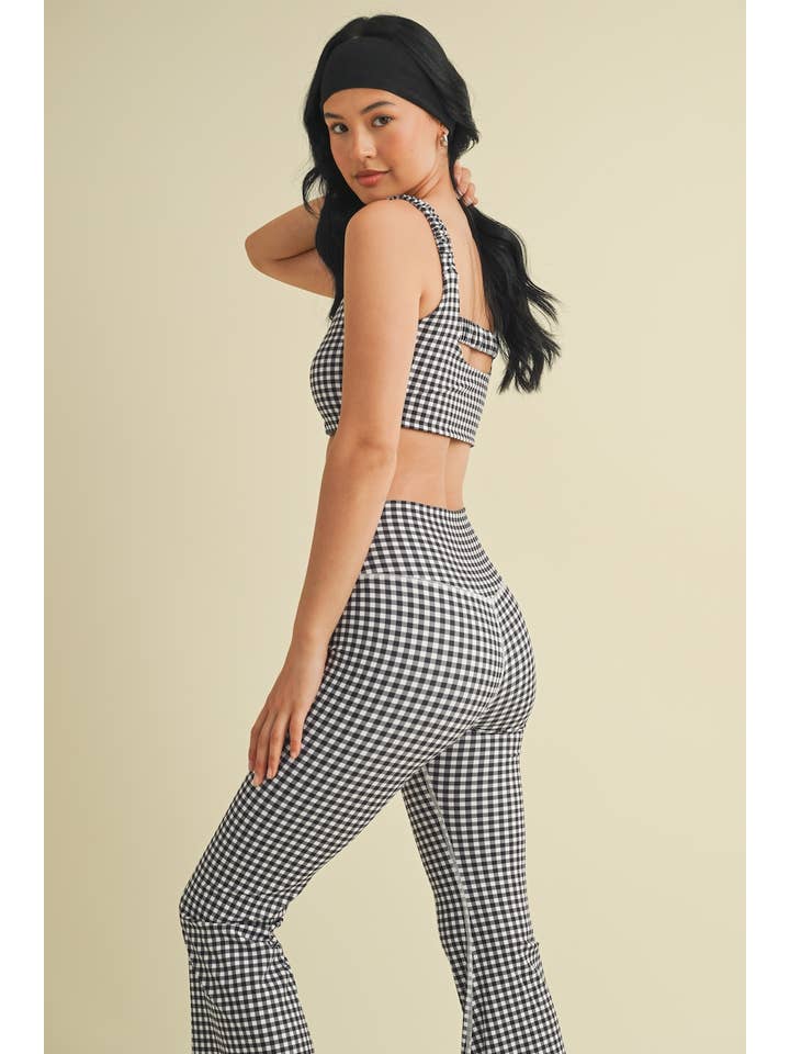 KIMBERLY C - Wholesale Sports Bra - Women's - Gingham Print Ruched Bra Top54