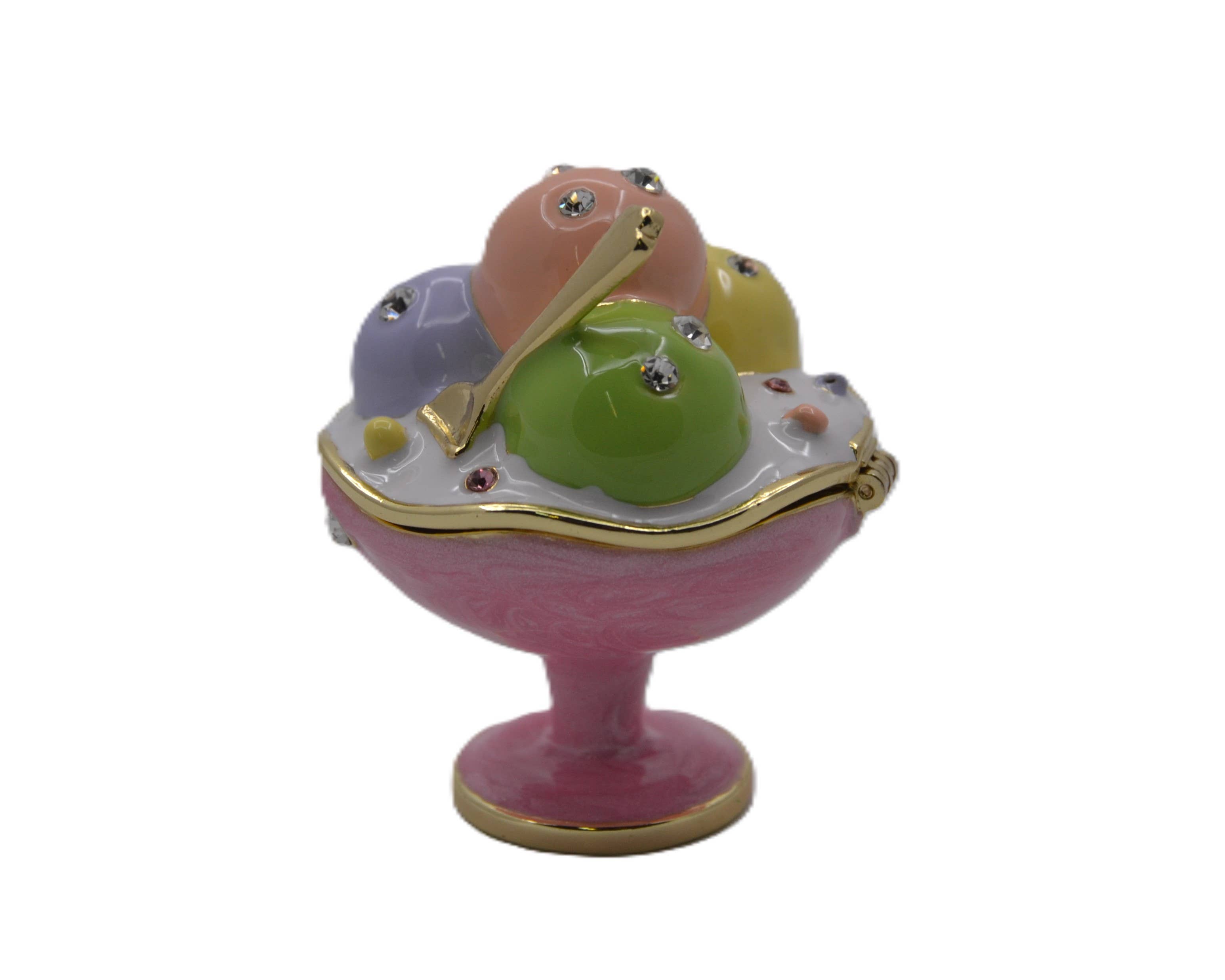 Ciel Collectables - Vente Boîte/rangement à bijoux - Boîte à bibelots en forme de coupe de glace ornée de cristaux autrichiens1