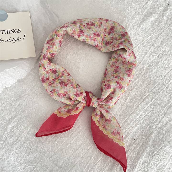 pinkblu02 – wholesale Halsduk - Dam – Sommar Dammode Bomull Linne Blommig Sjal15