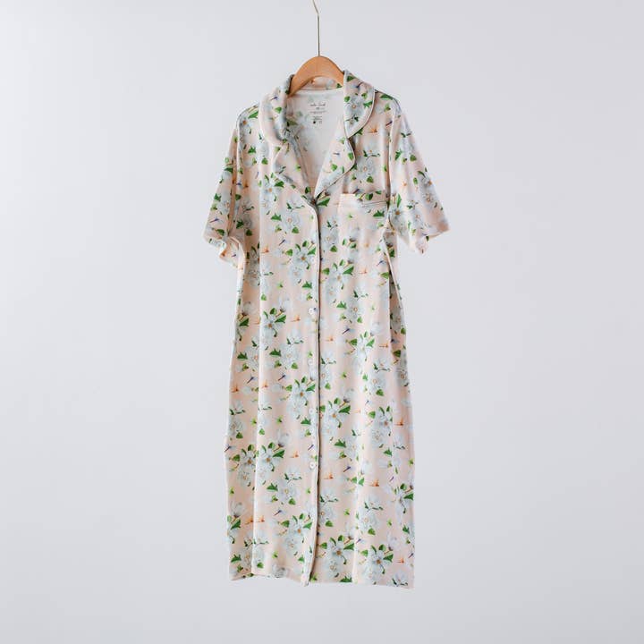 Pijama de mujer de algodón orgánico Pink Magnolia para venta al por mayor de Nola Tawk