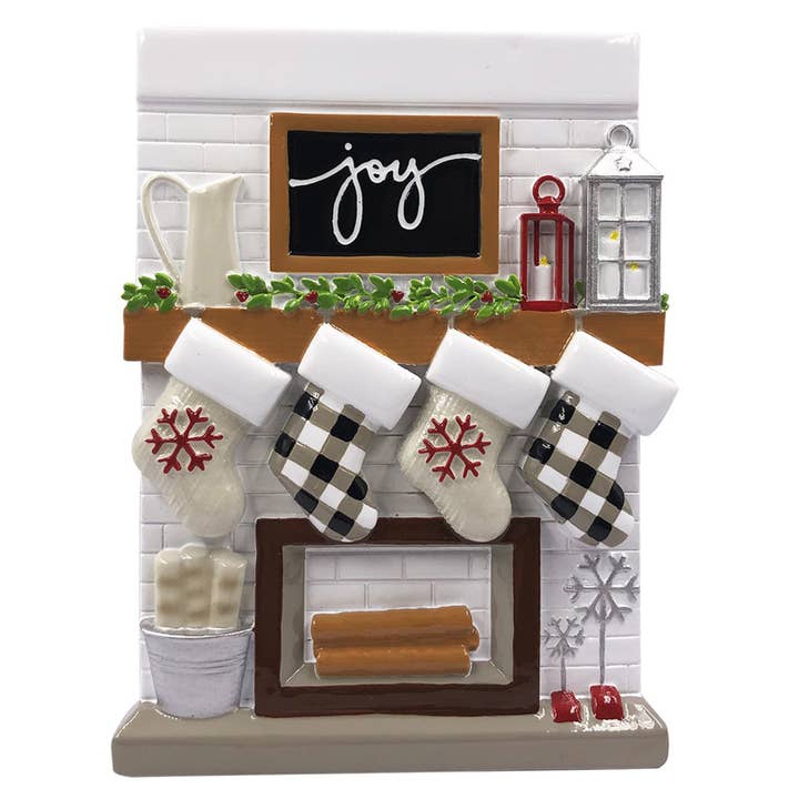 PolarX Ornaments - Wholesale Ornament - Fireplace Mantle Family Personalized Ornament