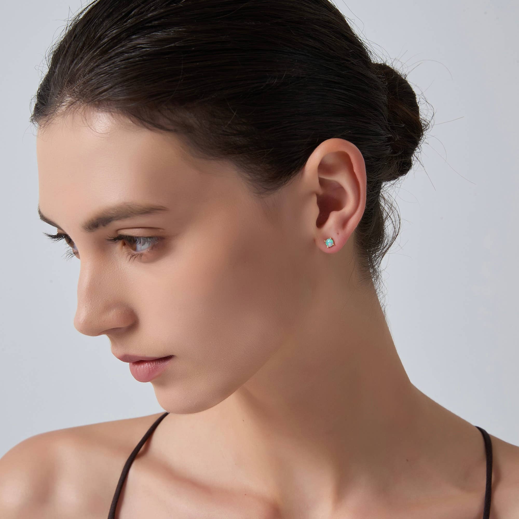 Perimade & Co. LLC - Wholesale Stud/Post Earrings - Dainty Tiny Small Opal Stud Earrings in 925 Sterling Silver4