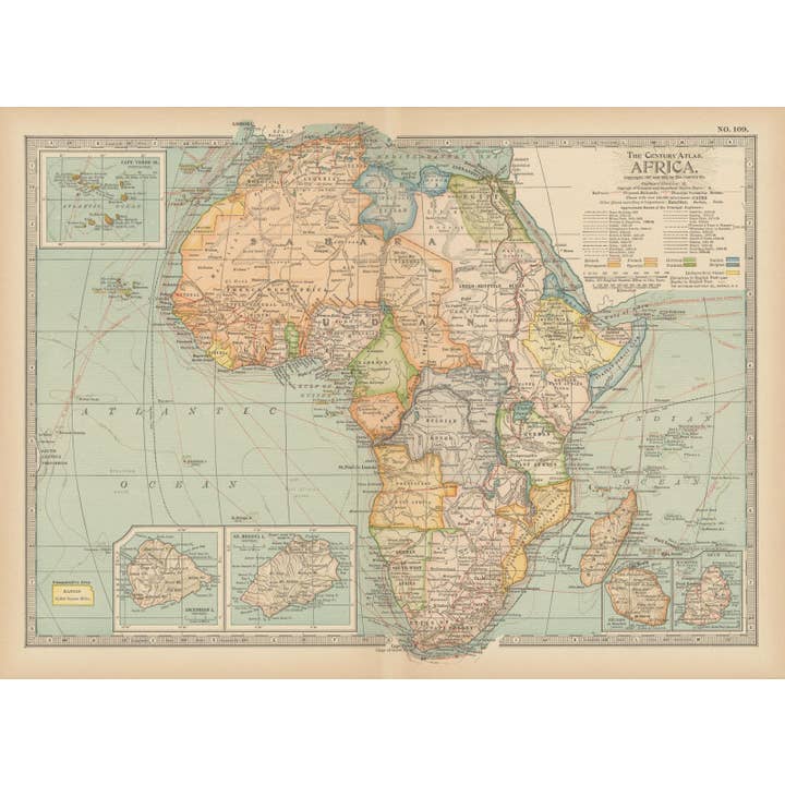 Historic Pictoric - Wholesale Map - Historic Map : Africa 1914 , Century Atlas Of The World, V4
