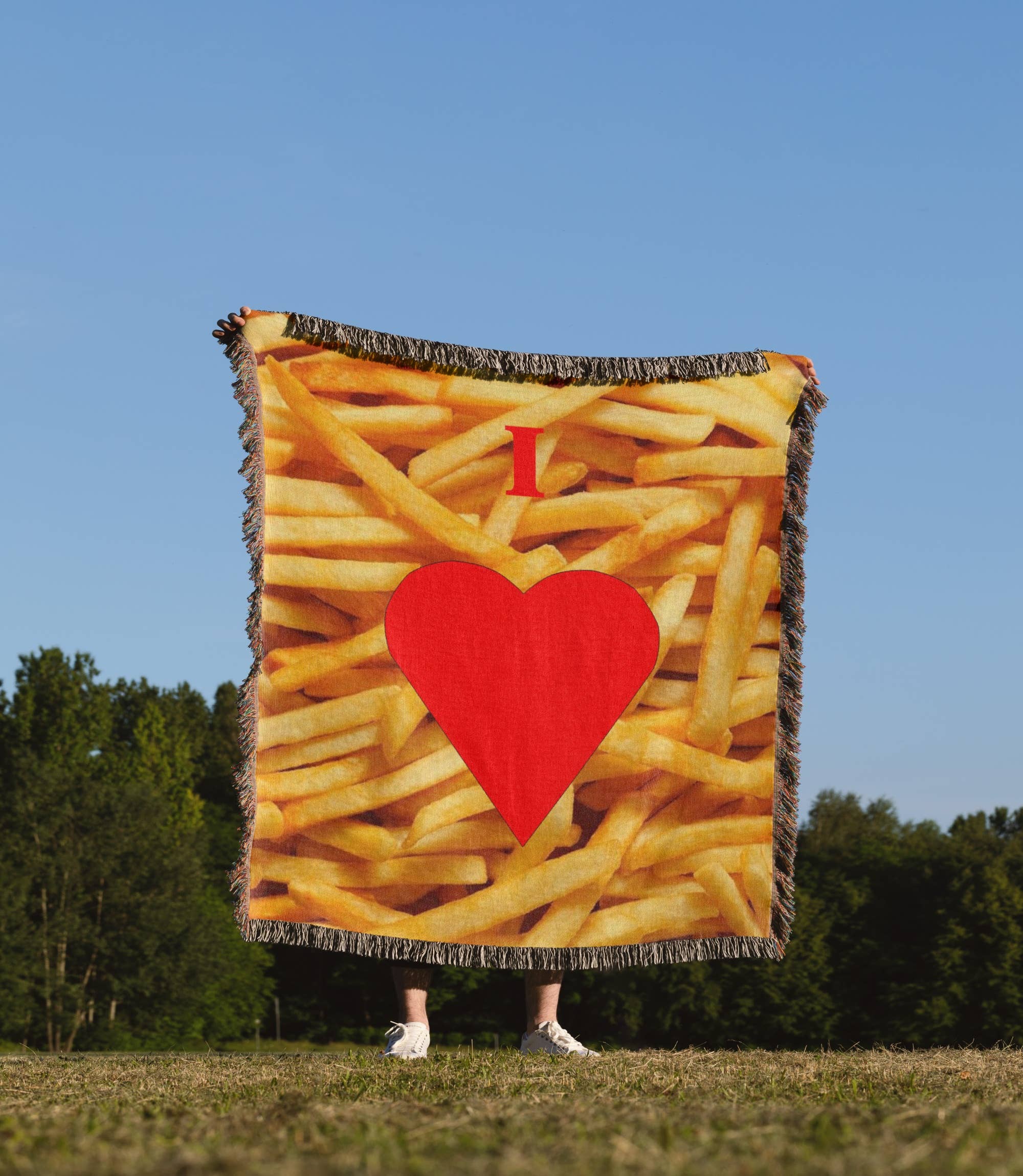 3dRose - Wholesale Throw Blanket - 3dRose, I Love French Fries, Blanket1