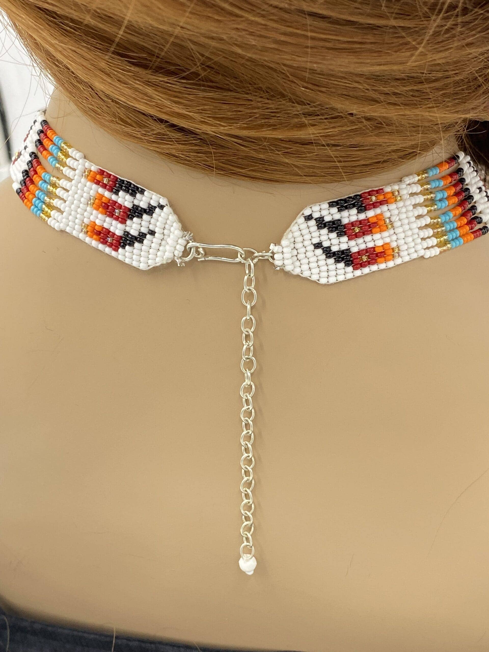 BEADS CORNER – Conjunto de joias por atacado – Conjunto de Joias Artesanais com Contas Colar Branco Vermelho Brincos Pulseira (Pata de Urso Vermelha)4