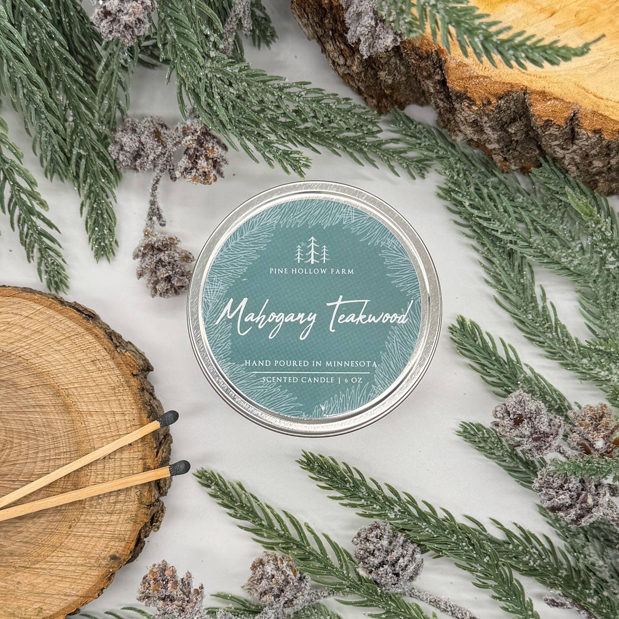 Pine Hollow Farm LLC - Wholesale Travel Candles - Mahogany Teakwood | Wood Wick Soy Candle
