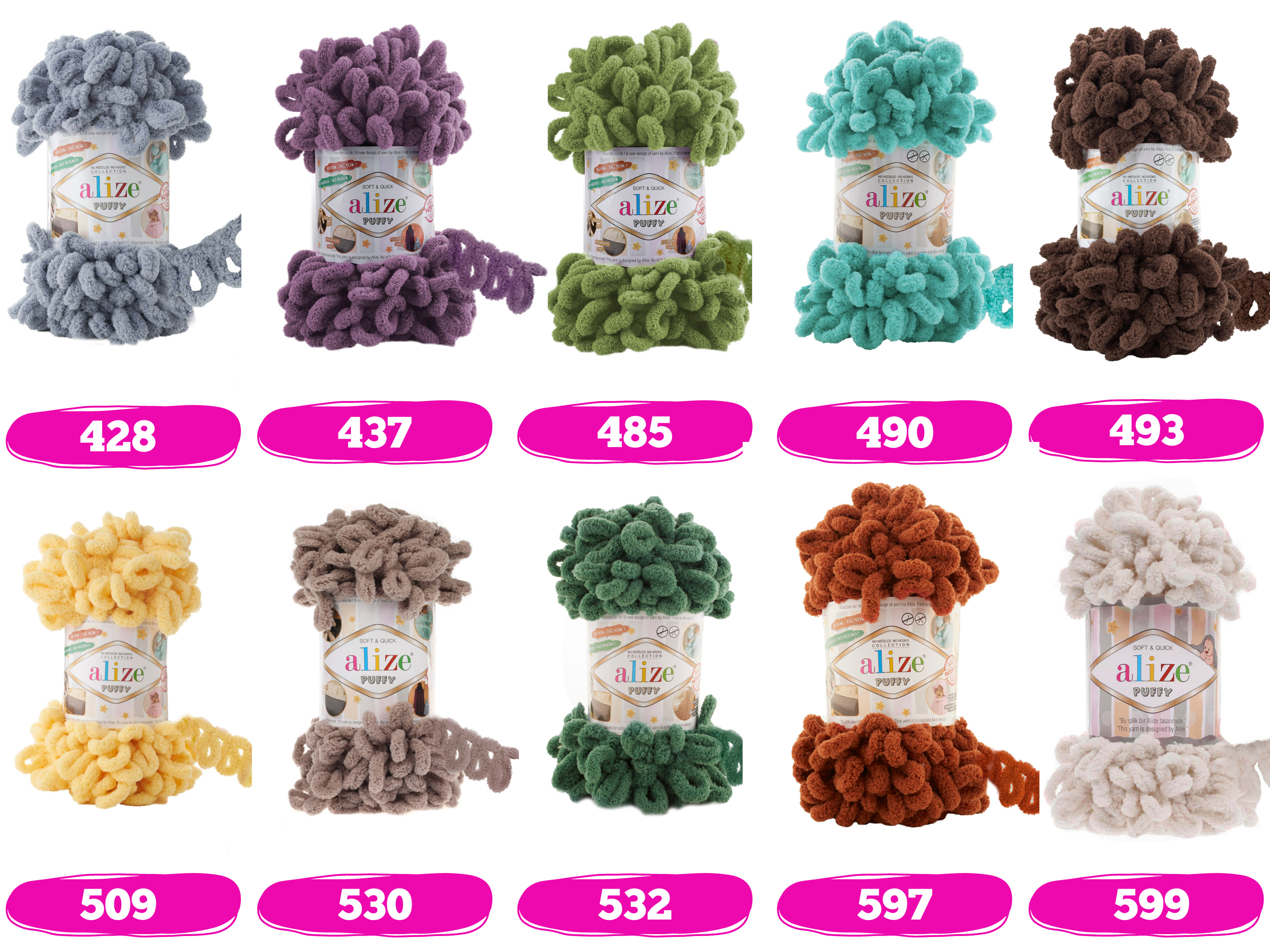 Craftsyarn – Engroshandel Garn – Alize Puffy | Tyggegarn | Blødt garn med løkker5