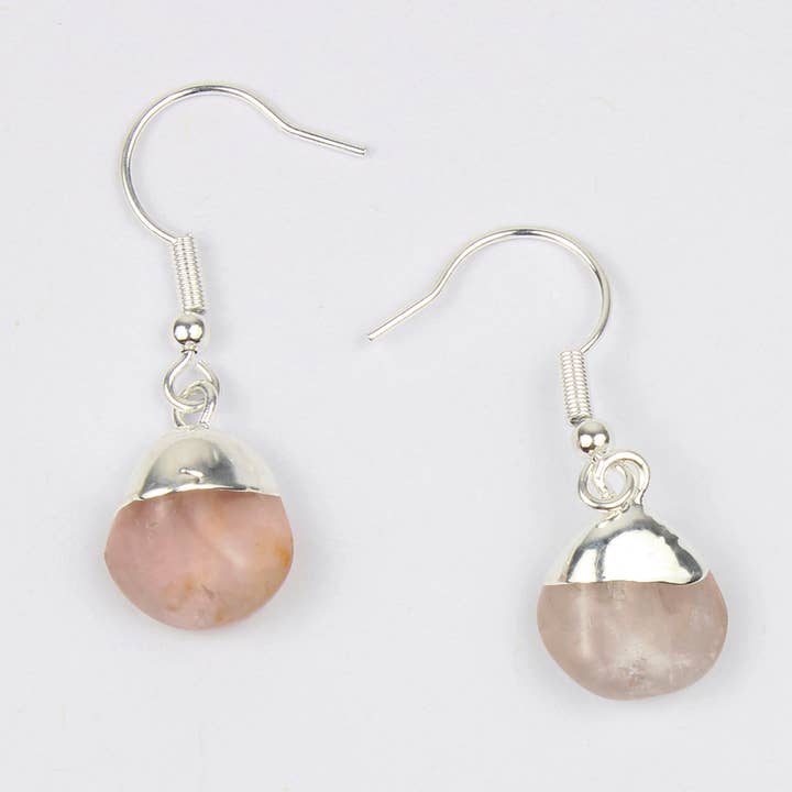 El'Cobre-Ecozonelifestyle - Wholesale Dangle Earrings - Rose Quartz Earring0