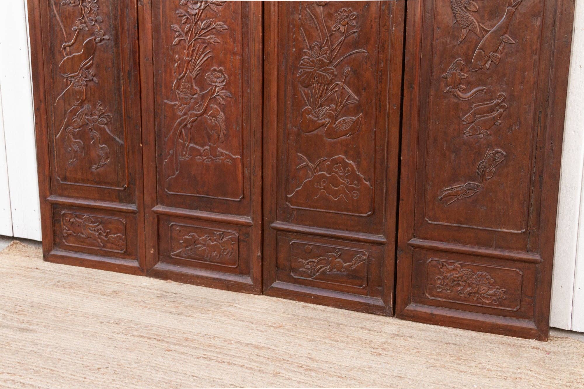 De-cor - Wholesale Wall Accent - Set of 4 Mid-Century Finely Carved Door Panels4