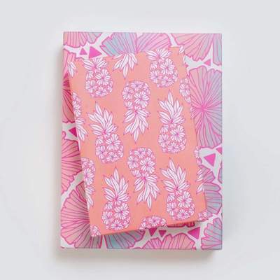 Wrappily Eco Gift Wrap Co. - Wholesale Flat Wrap - Pineapple Blush • Double-sided Eco Wrapping Paper • Everyday1