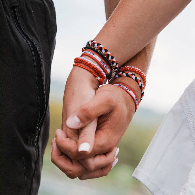 K'lani hair tie bracelets - Wholesale Jewelry Set - Game Day Red/ black / White1