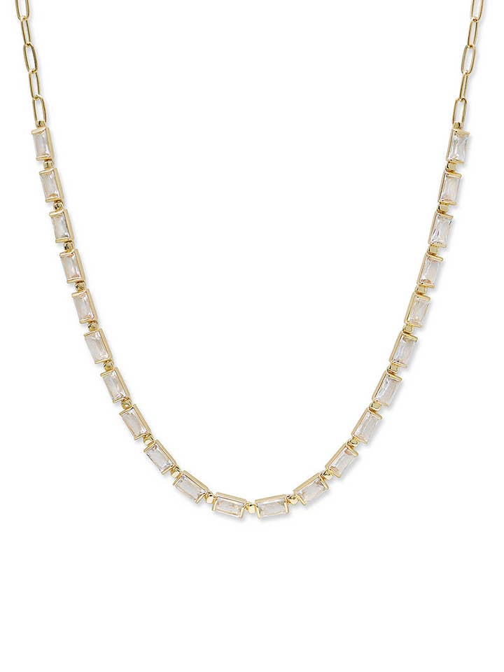 Cléo Carré Baguette Tennis Necklace for wholesale by ANZIE