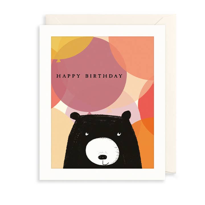 Bear & Birthday Balloons, Birthday Card for wholesale by The Art File