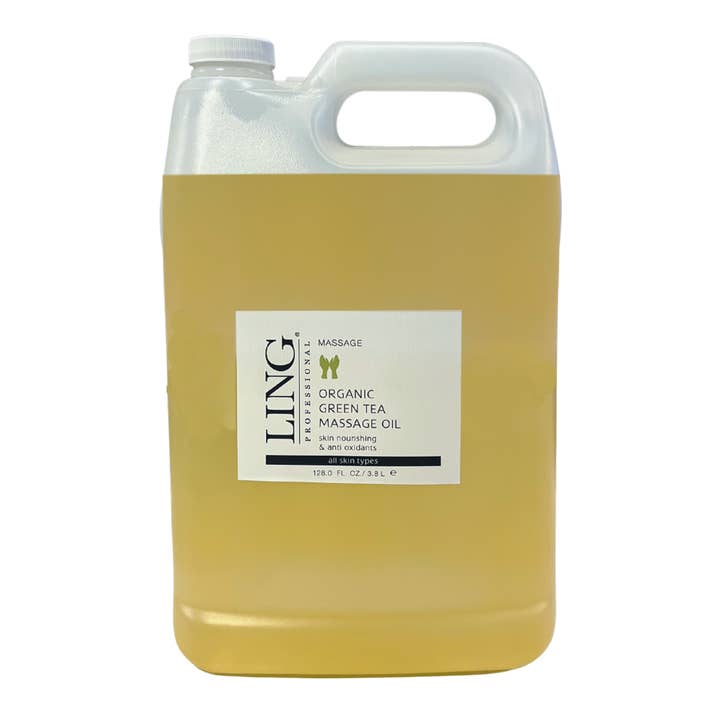 Organic Green Tea Massage Oil - 128 oz for wholesale by LING Skincare