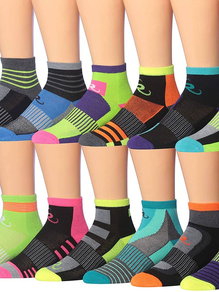 RONNOX Mäns 12-par löpning och atletisk sportprestanda ankel-/kvartsstrumpor för wholesale av Gold Hose LLC