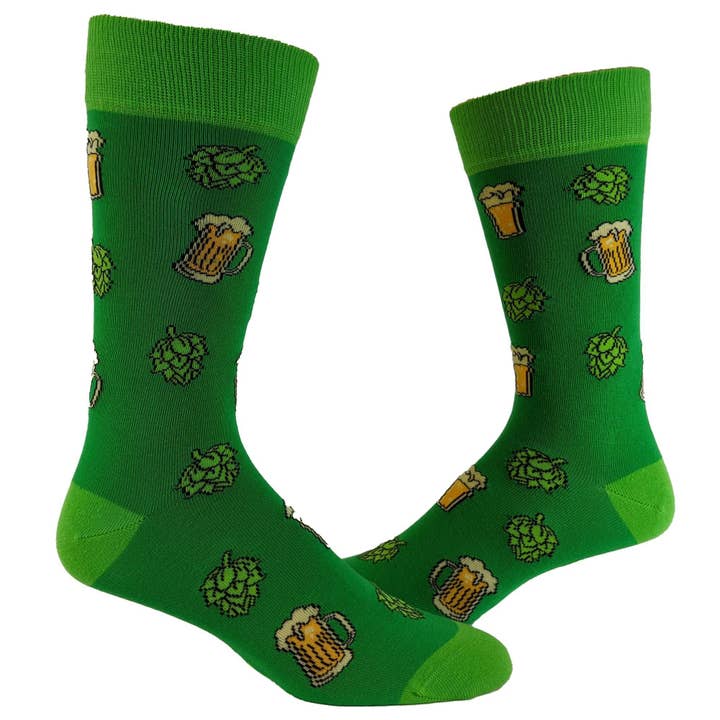 Mens Beer And Hops Socks Funny Socks Drinking Novelty Sock for Guys for wholesale by Crazy Dog T-Shirts