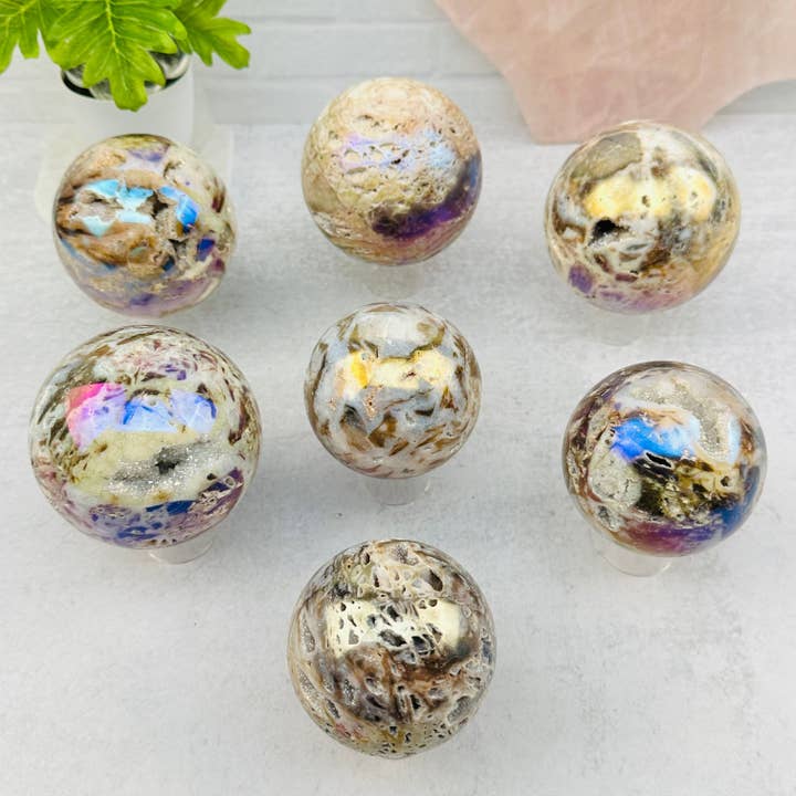 Rock Paradise - Wholesale Spiritual Stone/Crystal - Angel Aura Sphalerite Sphere - Crystal Ball - By Weight -1