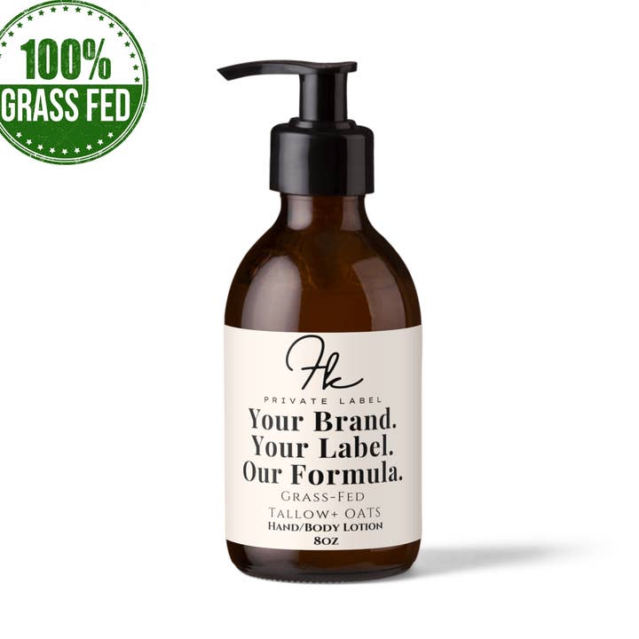 Lotion pour le corps/les mains au suif de bœuf nourri à l'herbe pour la vente par FK Private Label Labs