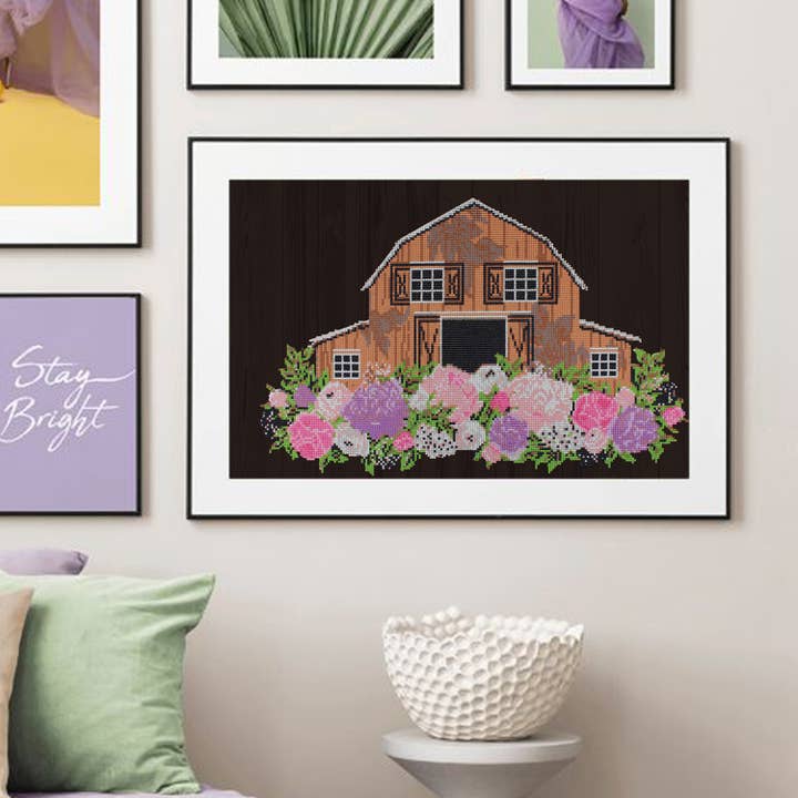 Multi Cozy Farm Diamond Painting Kit for wholesale on Faire