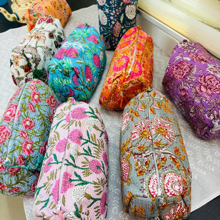 Meghcraft - Venta al por mayor Bolsa para maquillaje - Bolsas de cosméticos acolchadas de algodón, bolsa de regalo, bolsa de tocador, 3 unidades