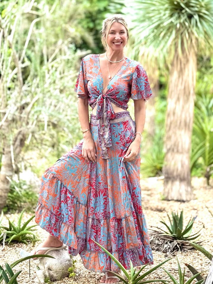 Conjunto de Top + Saia Ibiza ☆ Pôr do Sol Tropical por atacado de Sun + Soul