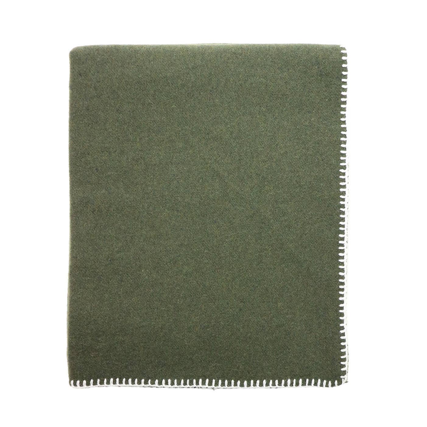 Giardino Segreto - Wholesale Throw Blanket - Pure wool blanket PUNTO CAVALLO | Forest - Cream1