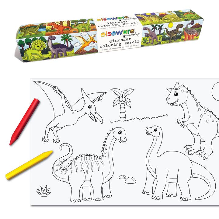 Coloring Scrolls - Dinosaur - 10ft with Adhesive Back for wholesale by elseware unplug / eco-kids