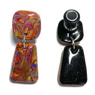 Calibre 2 (6 mm), cache-oreilles bohème colorés, jauges pendantes, bouchons d'oreille pour la vente par Happy Gauges