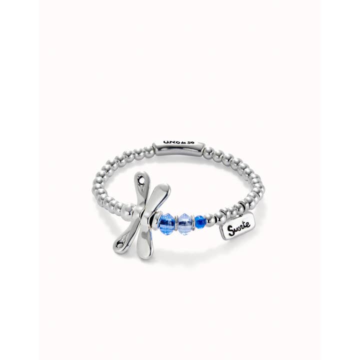 Azul Bracciale placcato argento con cristalli blu e libellula in vendita all'ingrosso su Faire