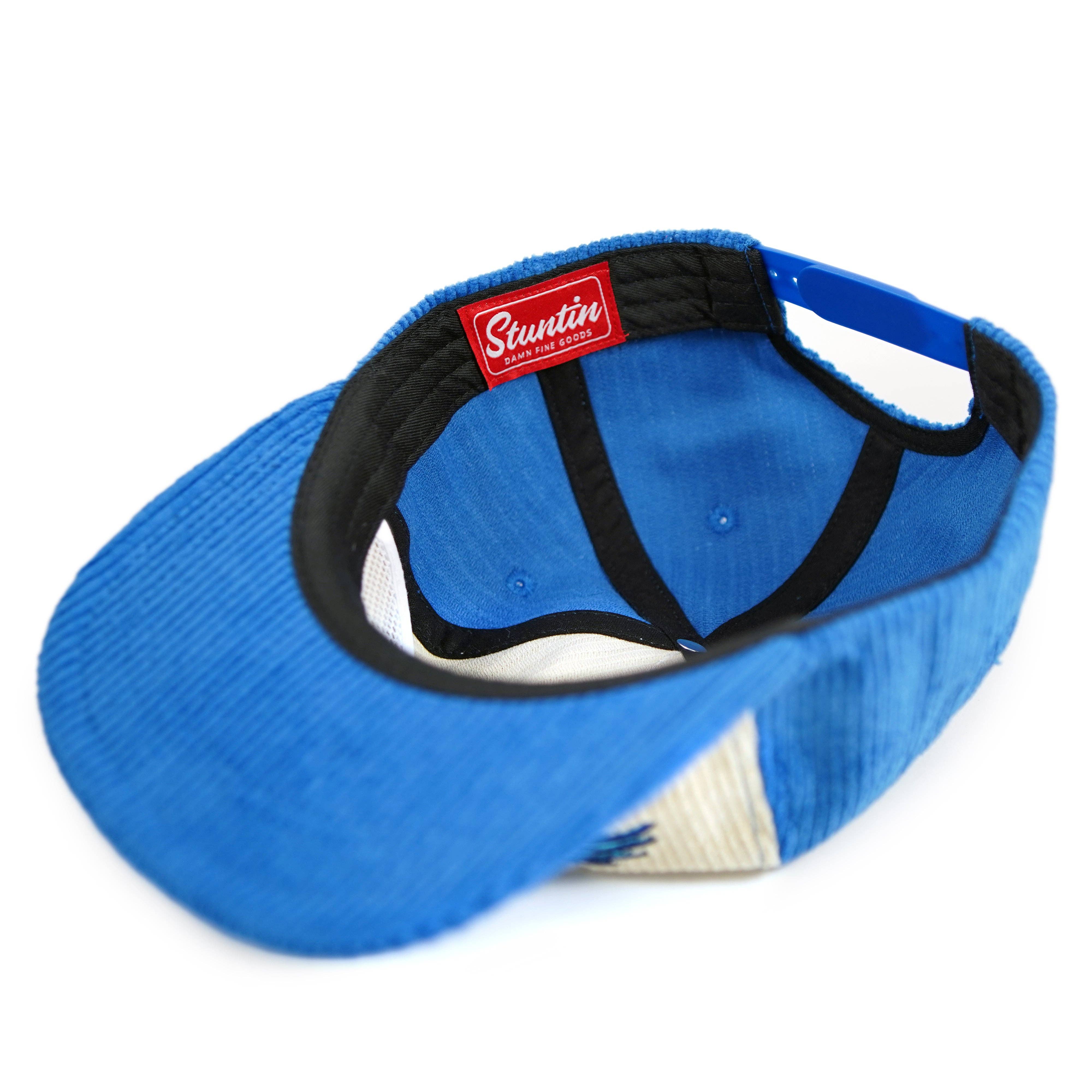 Stuntin Goods - Wholesale Flat Brim Cap - Unisex - Blue Jay Two-Tone Corduroy Hat7