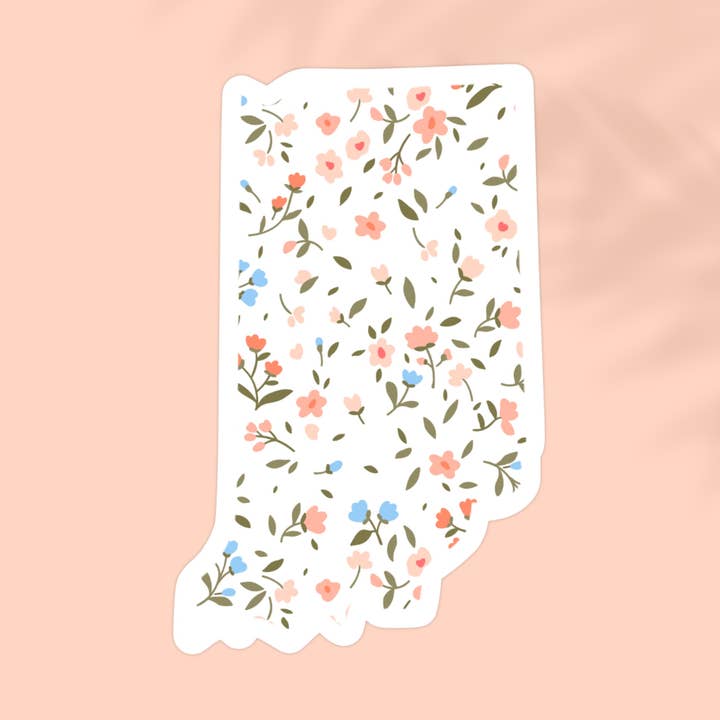 Indiana Spring Flowers State Sticker for wholesale by The State Stickers