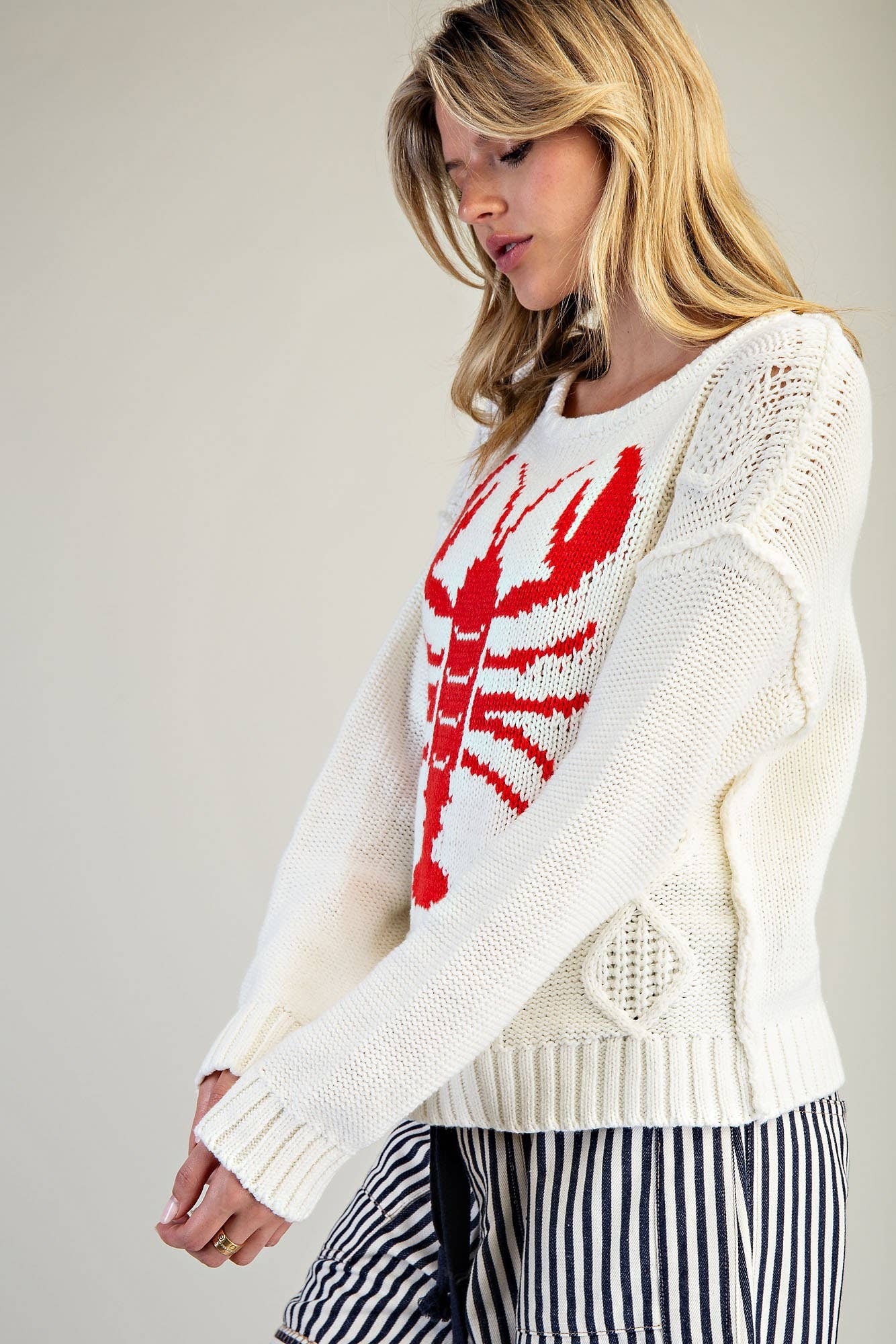 VAINILLA PL9733 - JERSEY DE PUNTO TRENZADO LANGOSTA de venta al por mayor en Faire6