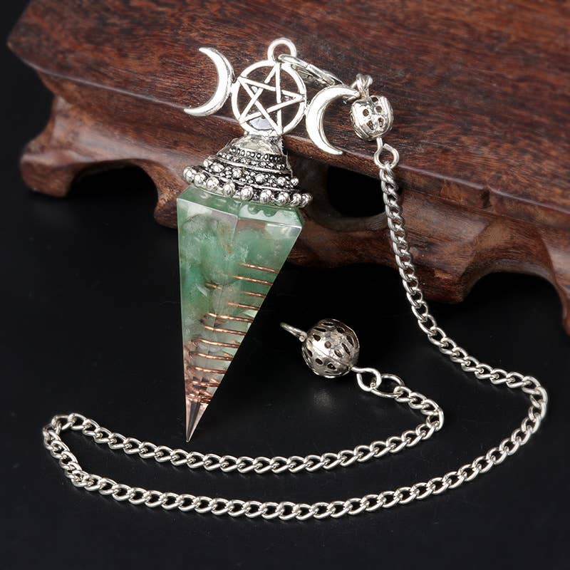 Gemcohub - Wholesale Spiritual Stone/Crystal - Moon Star Multicolor Hexagonal Pyramid Crystal Pendulum3