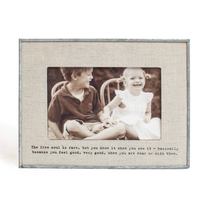 The Free Soul Is Rare Horizontal Glass Linen Photo Frame for wholesale by Sugarboo & Co