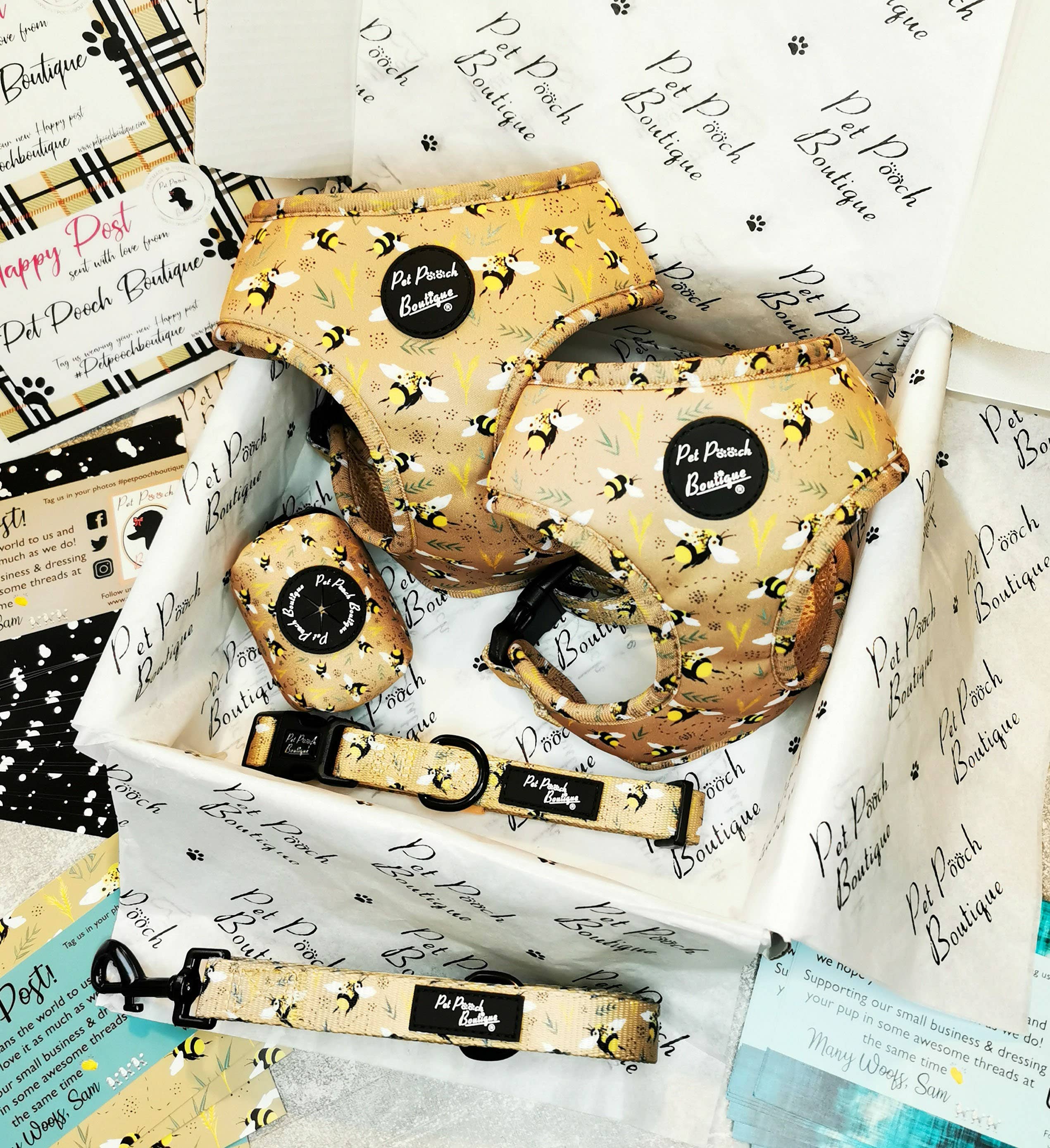 Pet Pooch Boutique - Venta al por mayor Pajarita - Perros - Pajarita para perro Honey Bumble Bee (hecha a mano en el Reino Unido)1