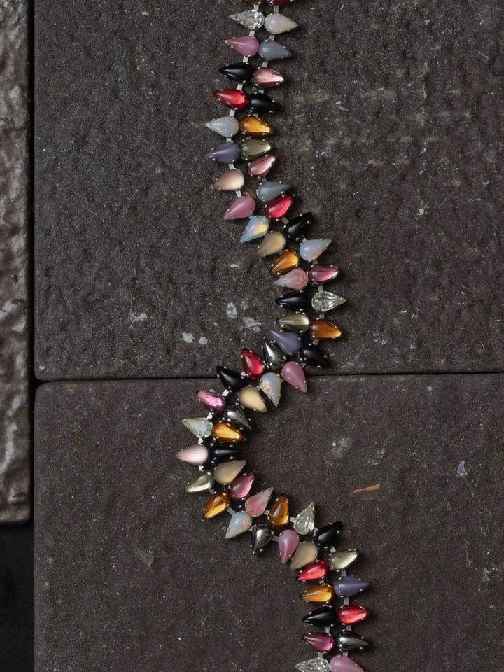 Layering Choker in Double Mini Punk Rocks (Silver) for wholesale by Vesper Obscura