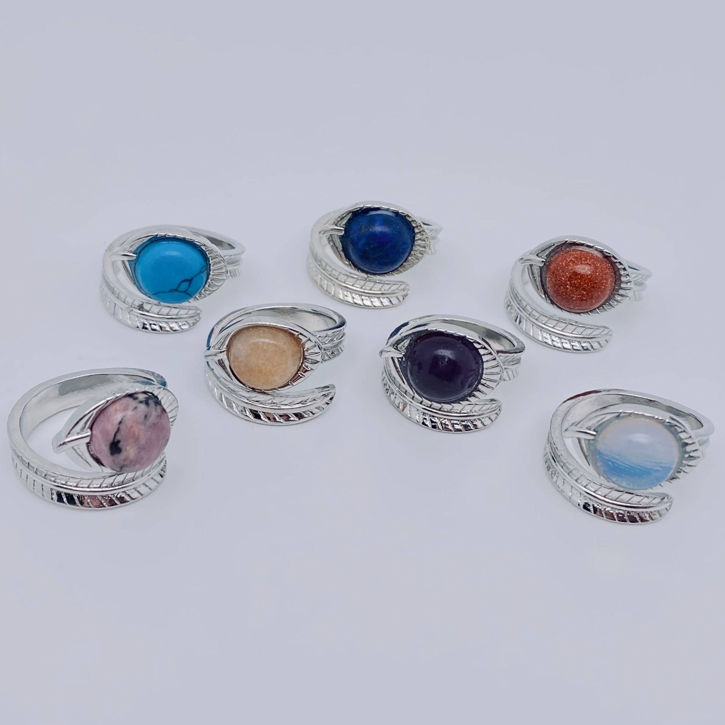 Mio Queena - Vente Bague de cocktail/de cérémonie - Bague réglable en pierre naturelle multi-style - CS5