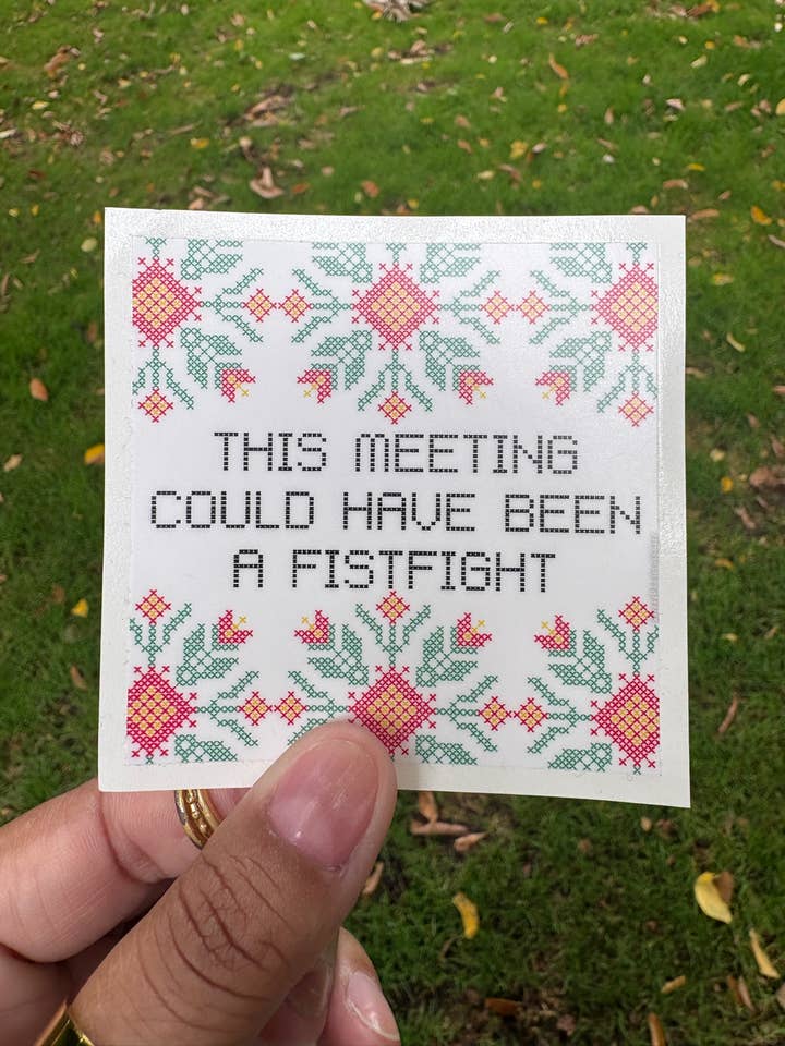 This Meeting vinyl sticker for wholesale by Sacred Paintbrush Arts