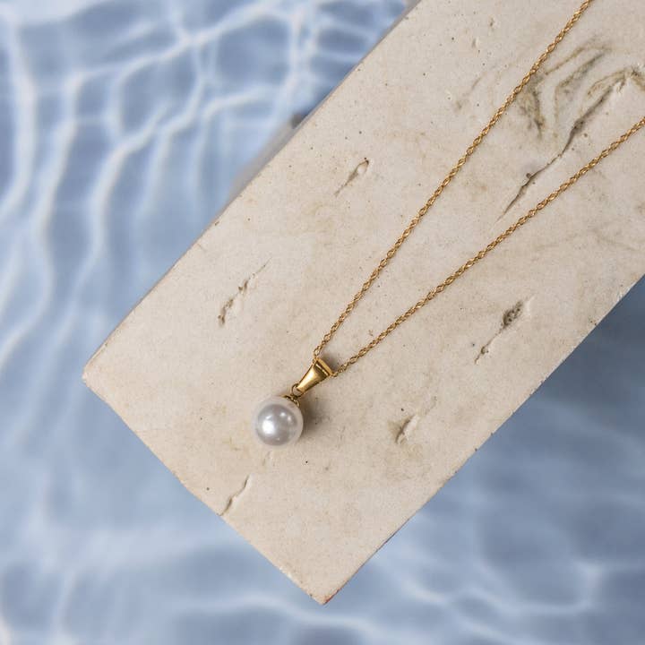Evelyne Pearl Gouden Ketting voor wholesale door Faya & Co.