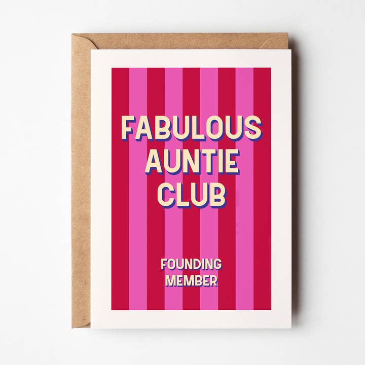 Fabulous Auntie Club - Family Card for wholesale by Timmy Loves