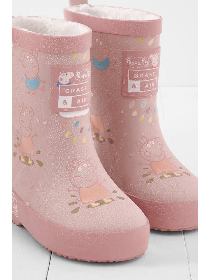 Grass & Air - Venta al por mayor Botas de agua - Niños - Botas de agua para niños de Peppa Pig, color rosa, que cambian de color, con forro polar