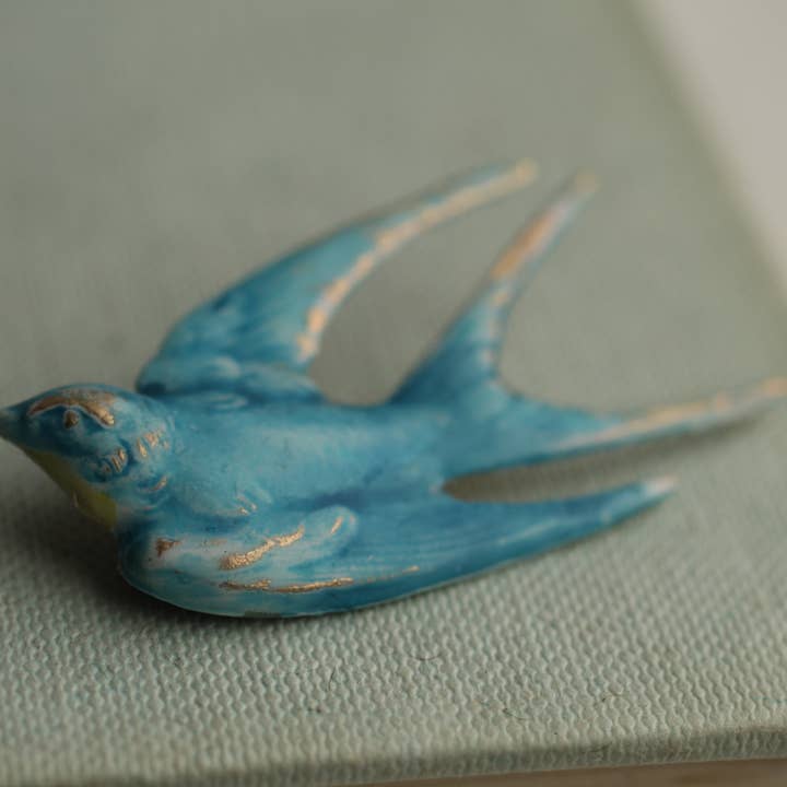 Silk Purse, Sow's Ear - Venta al por mayor Broches - Broche de golondrina azul4