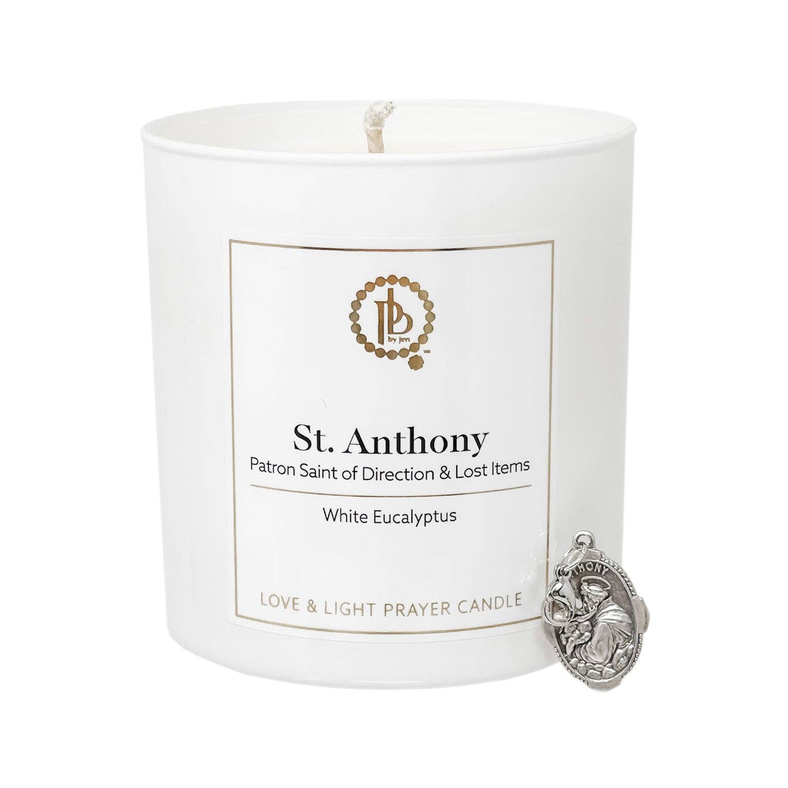PowerBeads by jen – wholesale Jar/filled candle – Love & Light Prayer Candle- St. Anthony